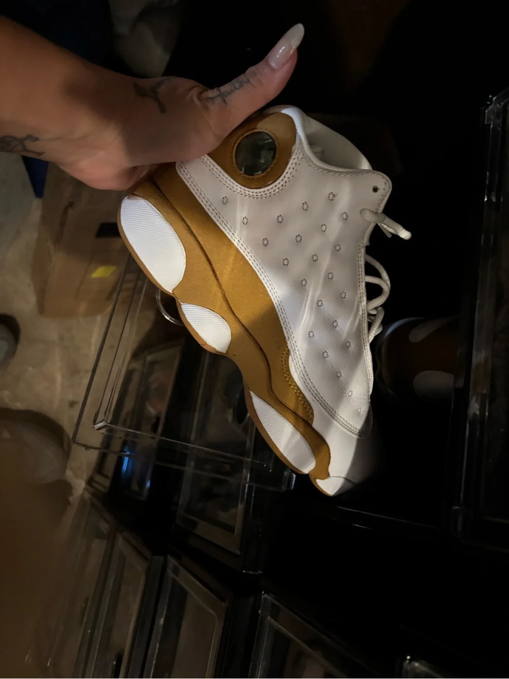 Jordan Retro Low-Top Sneakers in White and Gold